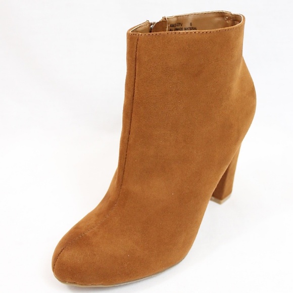 Chestnut Round Toe Chunky Dress High Heel Bootie - Picture 3 of 5